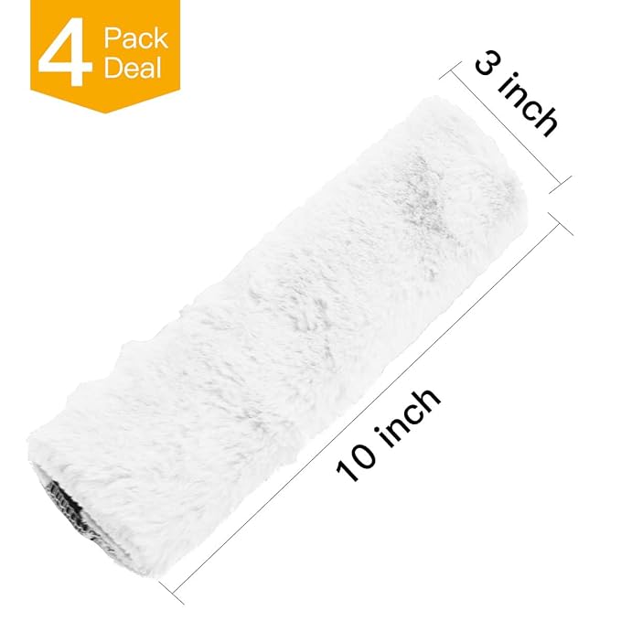 LoyaGour 4Pack Seatbelt Covers for Kids,Seat Belt Cushion Cover,Infant Baby Car Seat Neck Shoulder Strap Pads,Soft Newborn Carseat Stroller Straps Covers Accessories(White)
