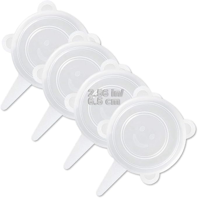 LELE LIFE 4 Pack Same Size Silicone Stretch Lids, Thicker Reusable Sturdy Silicone Container Cover, Expandable Food Storage Covers, Dishwasher and Freezer Safe, 2.56in(6.5cm)