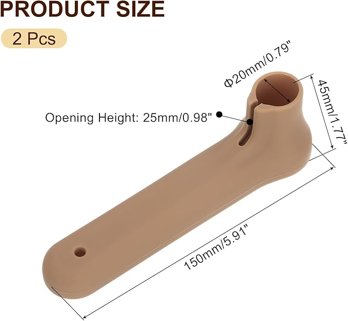 uxcell 2Pcs Silicone Door Handle Covers, Silicone Anti-Static Door Knob Cover Anti-Collision Door Handle Protector for Flat Door Handle Lever, Brown