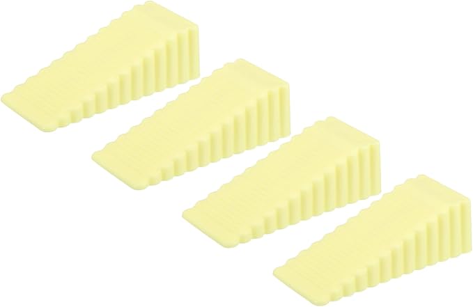 uxcell 4 Pcs Door Stoppers for Bottom of Door, 28mm/1.10 Inch Door Stops, Rubber Door Stopper Wedge Anti Slip, Window Stopper Door Stackable, Yellow