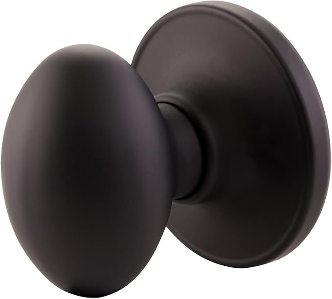 Design House 779173 Egg Passage Hall and Closet Door Knob Matte Black