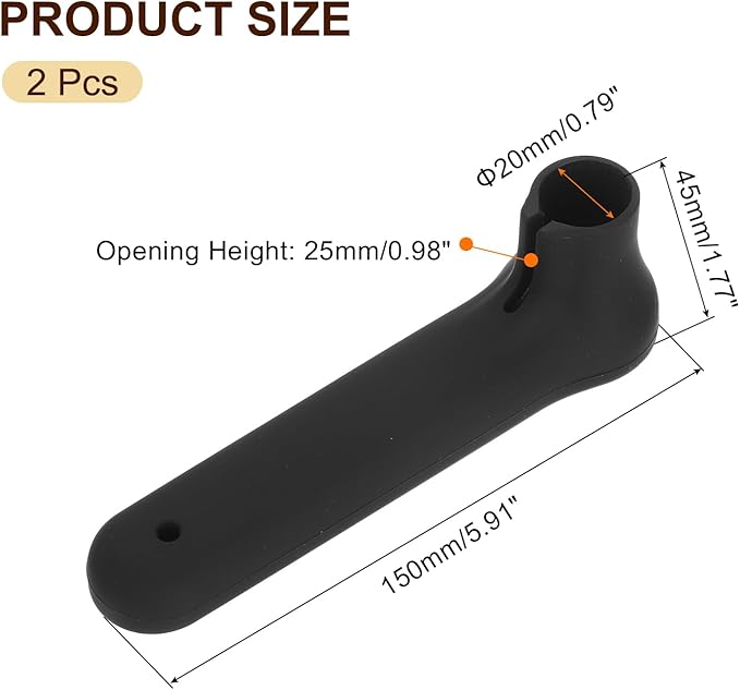 uxcell 2Pcs Silicone Door Handle Covers, Silicone Anti-Static Door Knob Cover Anti-Collision Door Handle Protector for Flat Door Handle Lever, Black