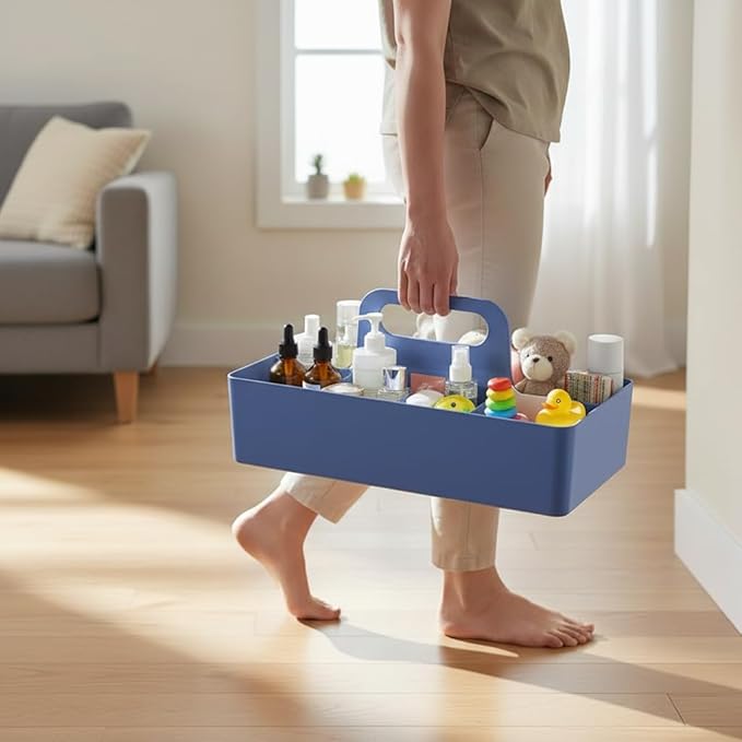 Bath caddy for baby, Bathroom Makeup organizer Countertop with Handle,Skincare Caddy for Vanity,Storage Box ,bathtub storage ,Bathroom Trays,Shower Caddies,Baby Bath Toy Organizer,Desktop storage