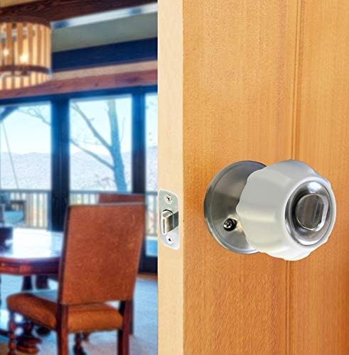 Enjoy Cover New Door Knob Cover Grips Non Slip Arthritis & Senior Living Aids Grippy Easy Open Decorative. Simple Functional Effective Solution- 4 Pack (White, Ball)