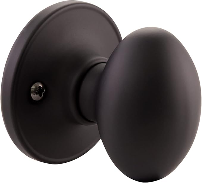 Design House 779165 Egg Dummy Door Knob Matte Black
