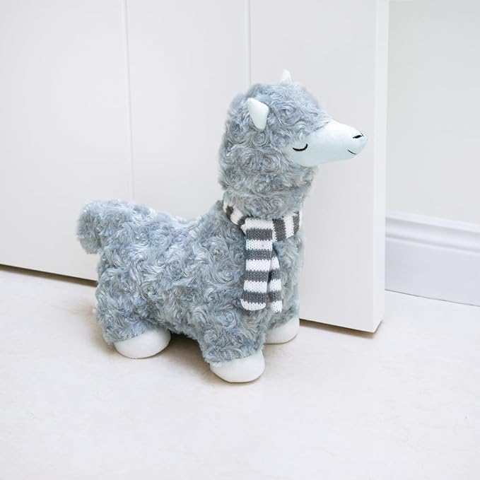 Marwood Cute Door Stopper Decorative Door Stops for Home and Office, Goat with Scarf Weighted Interior Doorstop Fabric Stuffed Animal Door Stopper Floor Decorative