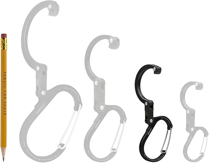 GEAR AID HEROCLIP (Small) Carabiner Gear Clip and Hook, for Hanging Bags, Purses, Lanterns, Strollers, Tools, Helmets, Water Bottles, and More