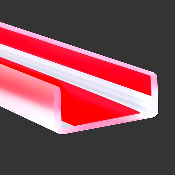 Clear Rubber Edge Trim, Self-Adhesive Clear Rubber Edge Trim, Edge Protector for Plywood, Glasses or Flexi-Glass, Silicone Rubber Material, White Color, Fit 2"(50mm), Deep U Channel Edge Guard