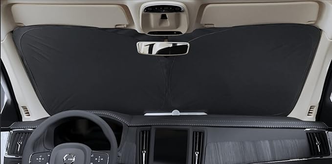 Autotech Park Foldable Sunshade Compatible with 2022-2025 Rivian R1S and R1T, UV Reflective and Easy Storage, Custom-fit Car Windshield Sun Shade