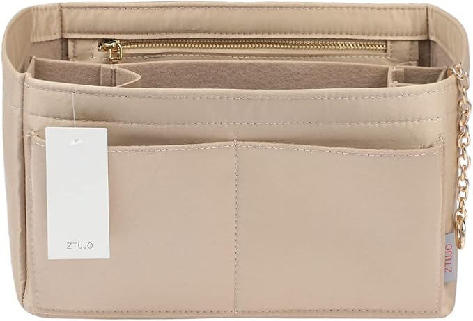Purse Organizer Insert, Felt Purse Organizer with Zipper and Sewn Bottom Insert, Fit Speedy Neverfull Graceful,6 Sizes