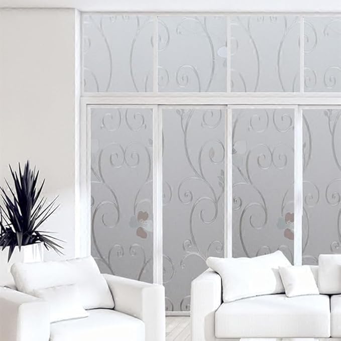 Niviy Window Privacy Film Frosted Window Glass Film No Glue Door Windows Covering for Office and Home Decoration, 23.6 x 78.7 inches