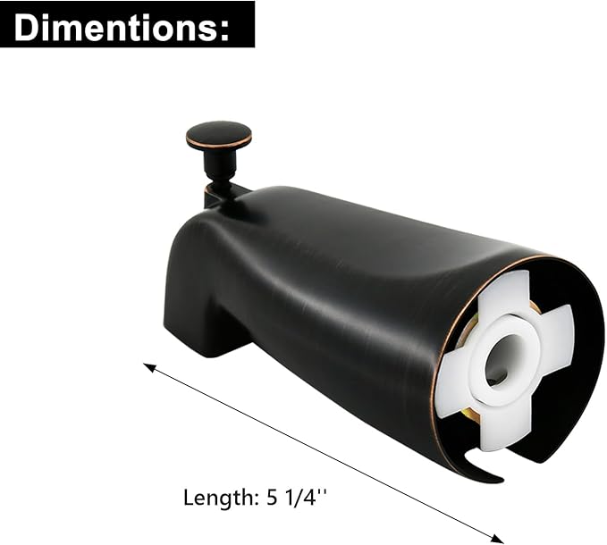 Slip Fit Tub Spout with Pull-Up Diverter for 1/2 inch Copper Tube, Oil-Rubbed Bronze