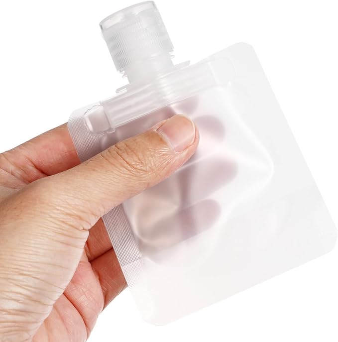 KALLORY Refillable Lotion Bags 15Pcs 30Ml Travel Pouches for Cosmetic Sub-Packing Squeezable Sample Containers for Essence Creams Moisturizers and Toiletries
