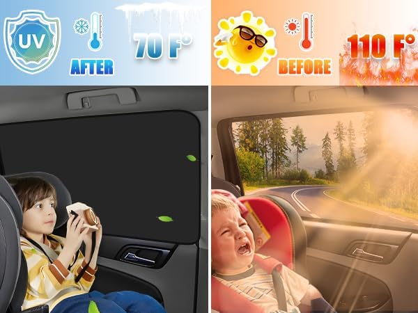 ZATOOTO Magnetic Car Window Shade 4 Pack, Car Shades for Side Windows for Sleeping Car Privacy Curtain UV Block Window Shade, Universal Size for Vehicle Sun Block Window Shade for Baby