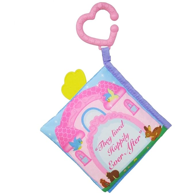 KIDS PREFERRED Disney Baby - Disney Princess Soft Book with Teether Toy & Crinke Pages - Picture Book for Newborns