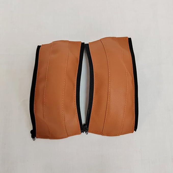 MINILUJIA Soft Smooth Leather Bumper Handlebar Sleeve Protect Case for Baby Stroller Dustproof Protect Cover with Zipper Close One Pair