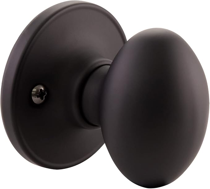 Design House 779173 Egg Passage Hall and Closet Door Knob Matte Black
