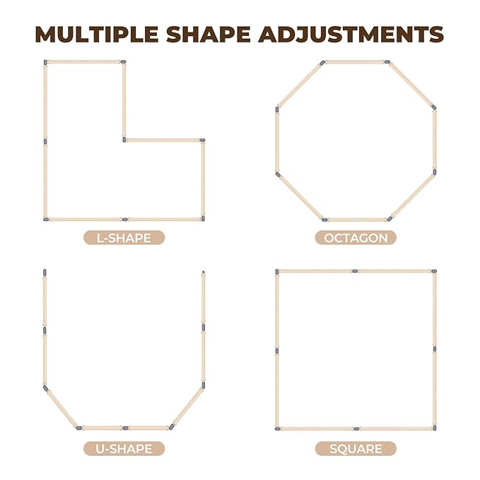 Dripex Small Foldable Baby Playpen, 49"x47" Small Space Play Yard for Travel - Portable Collapsible Play Pen for Babies, Indoor Outdoor Baby Fence, Beige