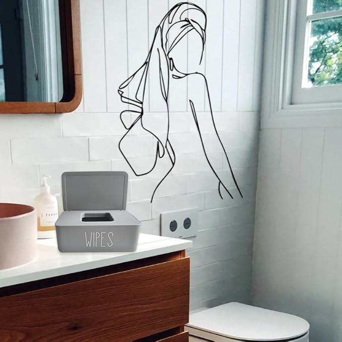 Moorfowl Baby Wipes Dispenser Bathroom Decor,7.28" L * 4.80" W * 2.75" H, Refillable Flushable Wipes Container Holder Baby Registry Essential