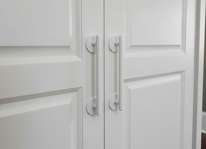 trust4care 8-Pack White Large Backplates Rosette Washers of Bifold Closet Cabinet Door Knob, 2-1/3" Circle Back Plates for Bi-Fold Doorknobs Handles Pulls, Thick Round Disc Sheet