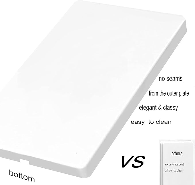 Screwless Blank Wall Plates 1-Gang Blank Switch Outlet Electrical Cover Plate Unbreakable Thermoplastic Faceplate for Decorative Receptacle Outlet Switch, White (2 Pack)