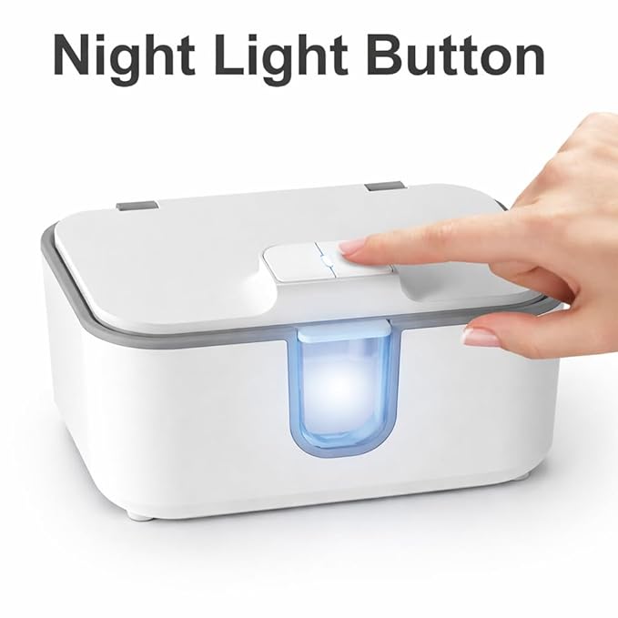 Wet Wipes Heater, Baby Wipe Warmer and Baby Wet Wipes Dispenser with Night Light for Infants Adults Large Capacity Surround Heating Super Silent Diaper Wipe Warmer