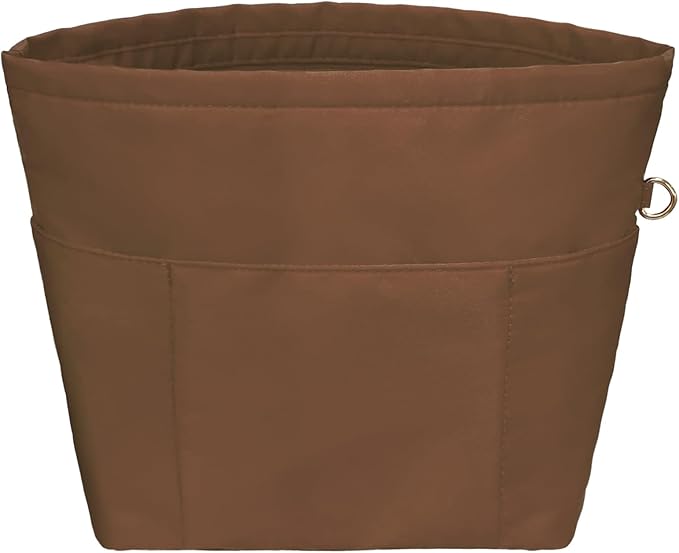 Vercord Purse Insert Organizers for Petite Tote Bag Organizer Insert Inside Handbag Shaper with Zipper Coffee