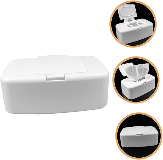 Refillable Baby Wipes Dispenser Box with Nonslip Base One-Handed Wet Wipe Holder for Living Room Nursery Kitchen and Bathroom Use 6.7 Inch Compact Wet Tissue Container