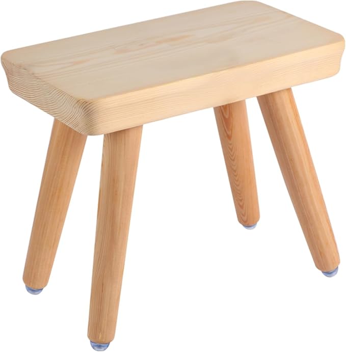 Wooden Step Stool for Kids, 9.8’’ inch Solid Kids Step Stool with Four Detachable and Assembled Legs, Anti-Slip Step Stools for Bathroom, Kitchen, Bedroom, Plant Stand