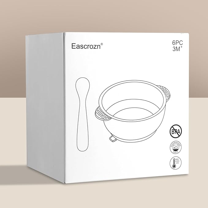 Silicone Baby Feeding Set, 3 Pack Baby Bowls with Suction and 3 Pack Baby Spoons for Babies Toddlers Kids, BPA Free, Baby Utensils Feeding Supplies, Microwave and Dishwasher Safe
