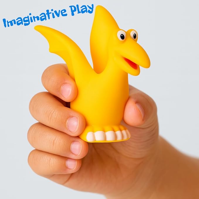 Dinoland Bath Buddies Baby Bath Toys 6-12 Months, Infant Floating Dinosaur Bathtub Toys for Toddlers 1-3, Soft Bath Toys for Babies