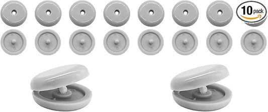 10 Sets Seat Belt Button Stop, Snap-on Seatbelt Stopper Kit Prevent Buckle from Sliding Down, No Welding Required Plastic Safety Belt Stop Clip for Cars Trucks SUVs (Gray)