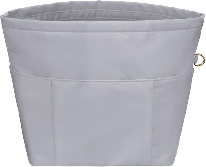 Vercord Purse Insert Organizers for Petite Tote Bag Organizer Insert Inside Handbag Shaper with Zipper Light Grey Mini