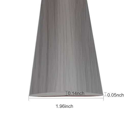 Floor Transition Strip Self Adhesive, Flat Laminate Floor Cover Strip 2" Wide Vinyl Floor Flat Divider Strip, Wood Grain Design (20Ft, Grey)