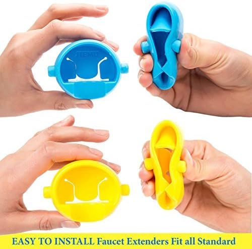 Faucet Extender for Kids - Set of 2 Animal Spout Extenders for Sink Faucets - Hand Washing for Babies, Toddlers & Children (Elephant + Duck)
