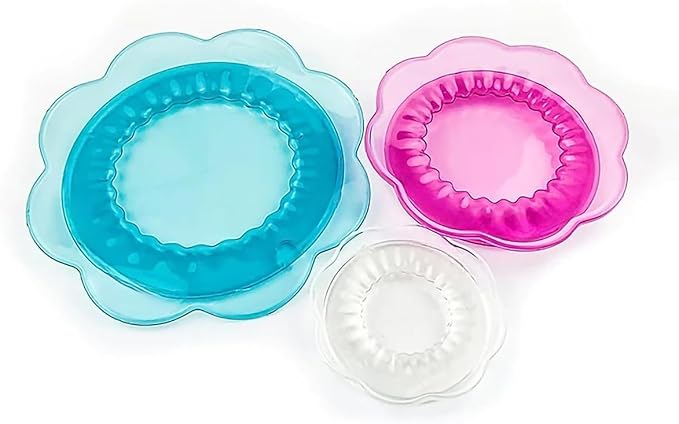 LITAITAI 3PCS Set,Silicone Stretch Lids for Food Storage,Reusable Elastic Bowl Covers for Cups,Cans,Jars, Round & Rectangle Containers,Food Grade, Microwave Safe,Heat-Resistant