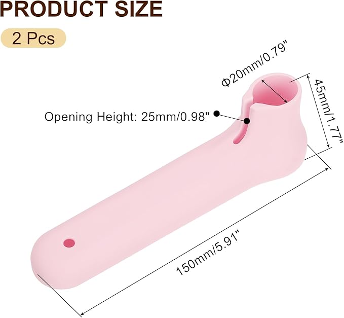 uxcell 2Pcs Silicone Door Handle Covers, Silicone Anti-Static Door Knob Cover Anti-Collision Door Handle Protector for Flat Door Handle Lever, Pink