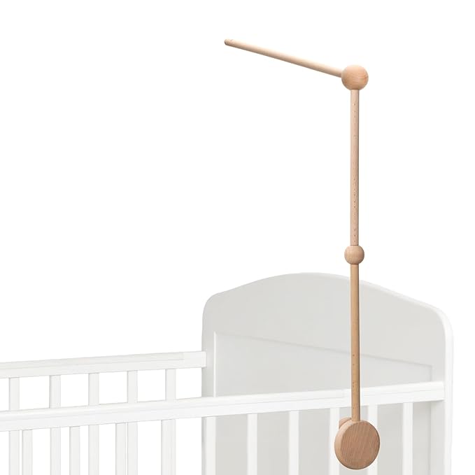 Baby Crib Mobile Arm, NICEMER Wooden Mobile Arm for Crib, 31 Inches Mobile Hanger for Crib Baby Boy & Girl Nursery Decor