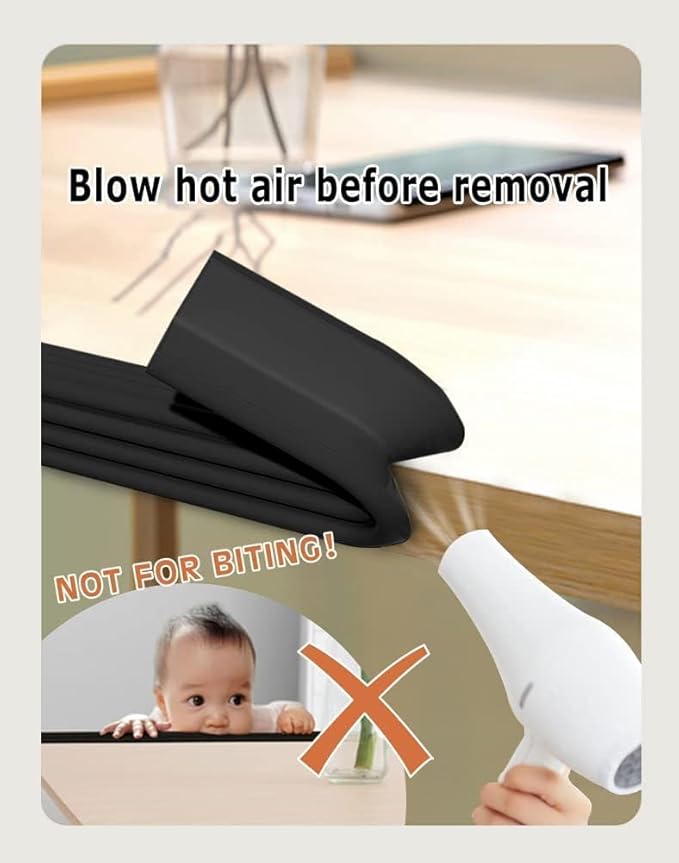 Edge Protector for Baby Proofing, Corner Protector Baby, Desk Edge Cushion, Extra-Wide Soft Foam Padding Self Adhesive Furniture Corner Guard Bumper for Table, Fireplace 16.4ft Rice White