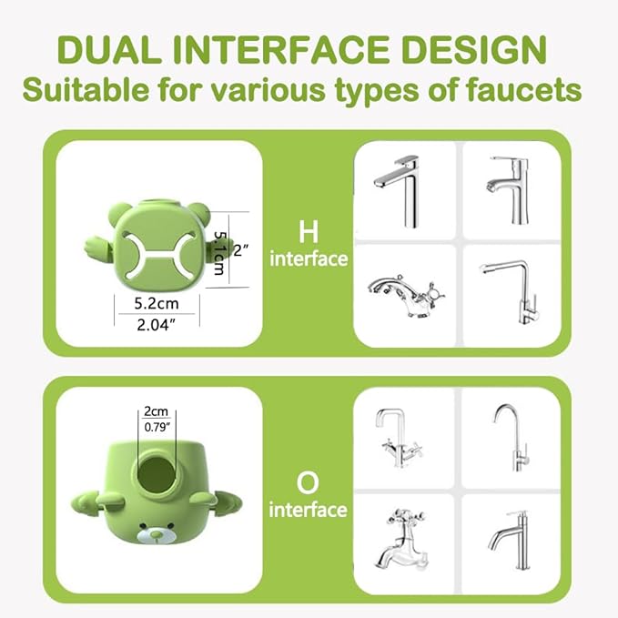DLUCKY Faucet Extender for sink Easy Use Sink Faucet Extenders with Temperature Sensitive for Toddlers, Kids Hand Washing Faucet Extension for Bathroom Sink, Kitchen, Green