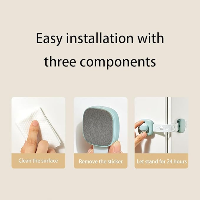 Baby Locks Child Safety Cabinet Proofing - Safe Quick and Easy 3M Adhesive Cabinet Drawer Door Latches No Screws & Magnets Multi-Purpose for Furniture Kitchen Ovens Toilet Seats (Grey 2Pack)
