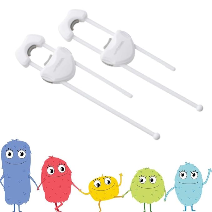 Toddleroo by North States - Large Sliding Cabinet Locks for Baby Proofing: Child Proof Cabinet Locks - 2 Pack - White