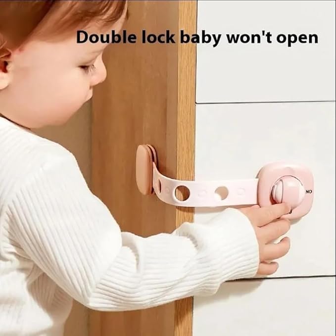 Baby Locks Child Safety Cabinet Proofing - Safe Quick and Easy 3M Adhesive Cabinet Drawer Door Latches No Screws & Magnets Multi-Purpose for Furniture Kitchen Ovens Toilet Seats (Green 2Pack)