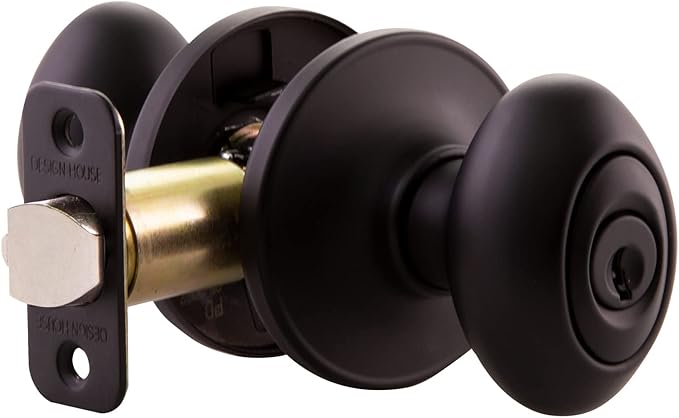 Design House 779199 Egg Keyed Entry Door Knob Matte Black