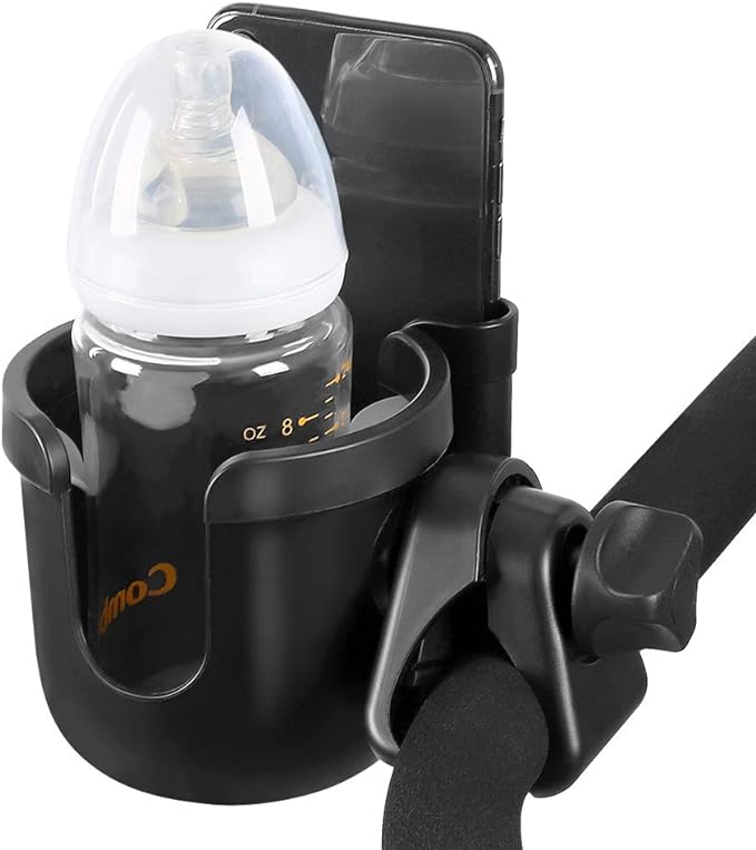 Accmor Stroller Cup Holder with Phone Holder, Bike Cup Holder, Universal Cup Holder for Uppababy Nuna Doona Strollers, 2-in-1 Cup Phone Holder for Stroller, Bike, Wheelchair, Walker, Scooter