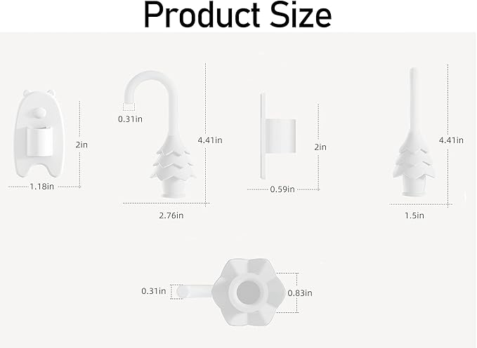 YOFENZO Christmas Tree Hanging Silicone Door Pinch Guard and Anti Door Slam Stopper,Child Safety Finger Pinch Guard,Baby Proofing Doors to Keep Door Open Stop Door from Slamming(2 PCS White)