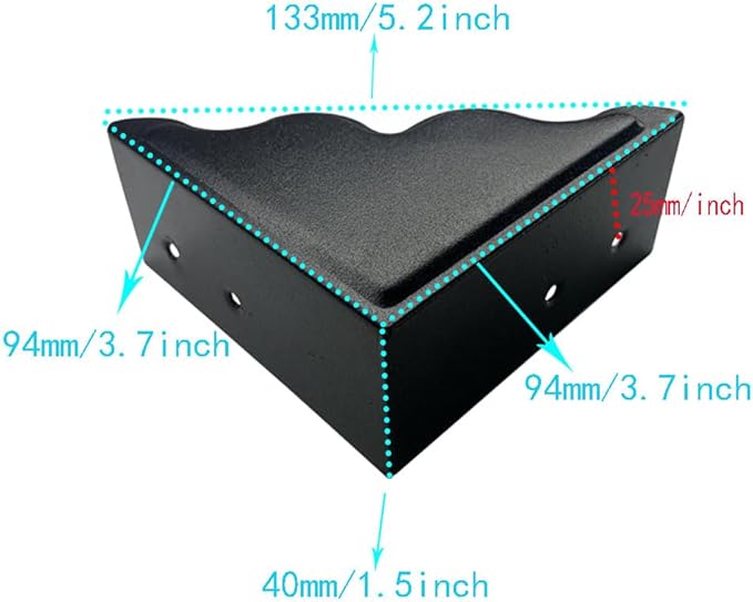Large Metal Corner Guards 3.7 x 3.7 x 1.5 Inch Set of 4, Decorative Black Corner Protector for Vintage Industrial Wooden Furniture Tables, Barn Doors, Wood Frames, Boxes, Angle Edge Protection