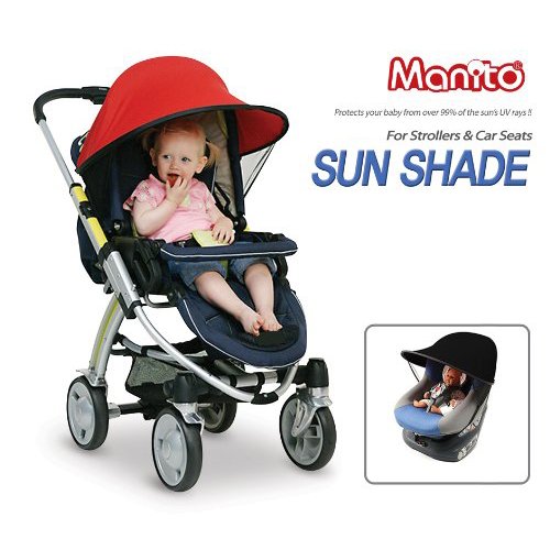Manito Sun Shade for Strollers and Car Seats (Blue) UPF 50+