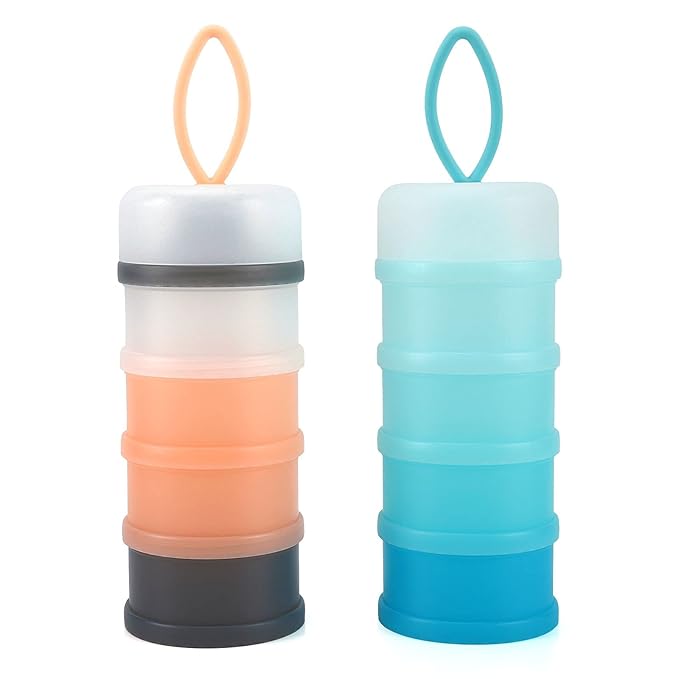 Accmor 2 Pack Baby Formula Dispenser On The Go, Stackable Formula Dispenser Formula Container to Go, Non-Spill Portable Milk Powder Kids Snack Storage Container, BPA Free