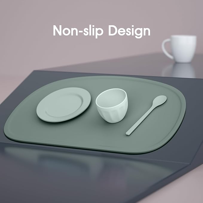 Cuddle Campus Set of 3 Silicone Placemats with Raised Edges for Kids,Toddlers,Babies, Non-Slip Dinning Table Mat, Baby Eating Mat, Food Mat Set 4
